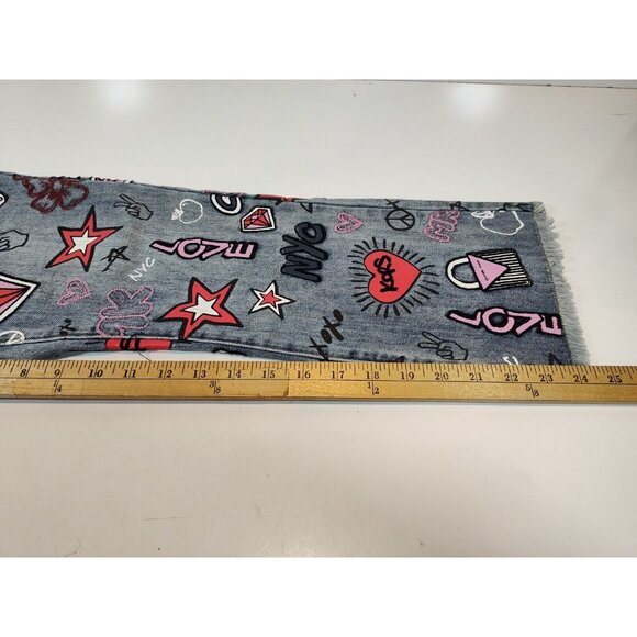 Michael Kors Graffiti Embroidered Cropped Jeans Women's Size 6 NYC HTF Hippie - Picture 9 of 10